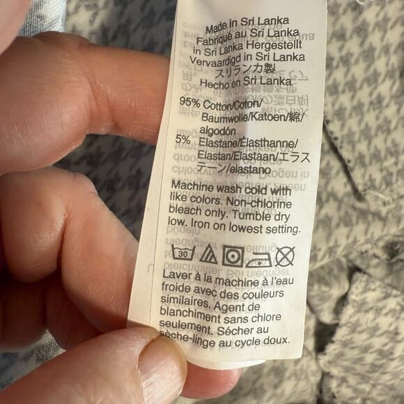 J Crew Winnie Crop Pant Womens 12 Black White Houndstooth Stretch Side Zipper - Picture 5 of 9